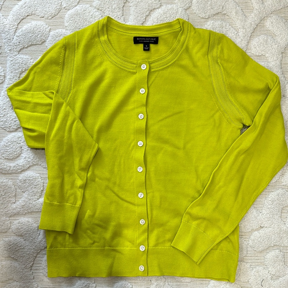 Banana Republic*Lime Green/Green Apple* Cardigan* Sweater *Wore Once
